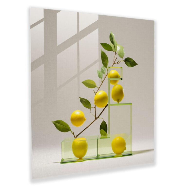 Modern Lemon Tree Glass Art - Lemon Tree, Modern Art, Minimalist Sculpture, Home Decoration