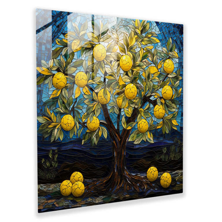 Surreal Lemon Tree Glass Print - Lemon Tree, Wall Decoration, Lemon Tree, Glass Print