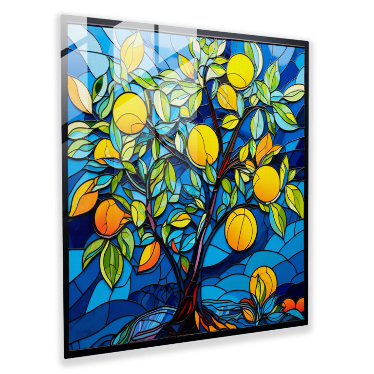Pop Art Lemon Tree Glass Print - Lemon Tree, Glass Print, Glass Art, Pop Art