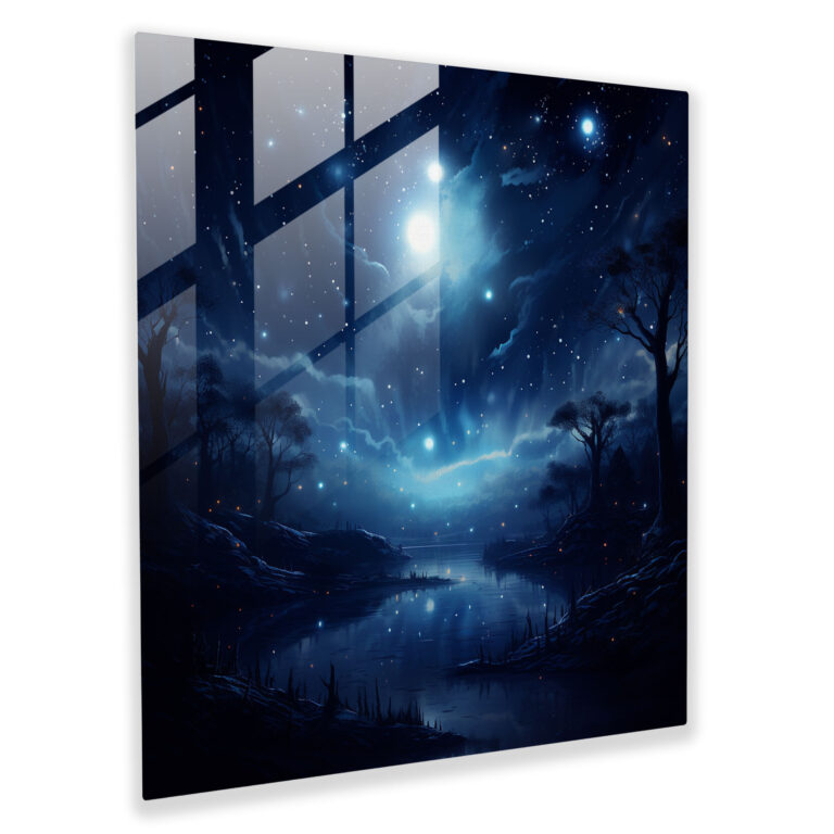 Midnight Starry Sky Glass Print - Midnight, Starry Sky, Glass Wall Art, Glass Print