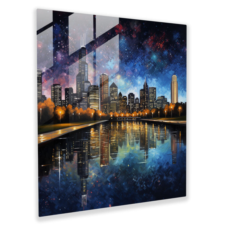 Midnight Skyline Glass Print - Midnight, Glass Art, Glass Wall Art, Midnight