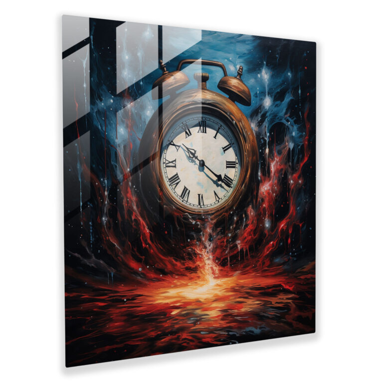 Midnight Melting Time Glass Wall Art - Midnight, Glass Wall Art, Home Decoration, Melting Hands