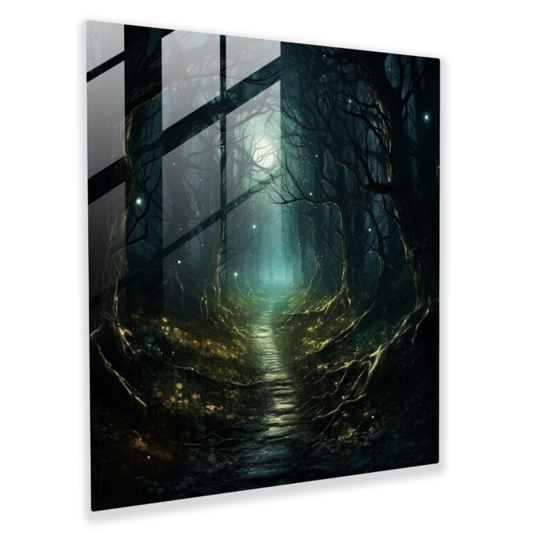 Midnight Enchantment Glass Print - Midnight, Home Decoration, Enchanting, Glass Art