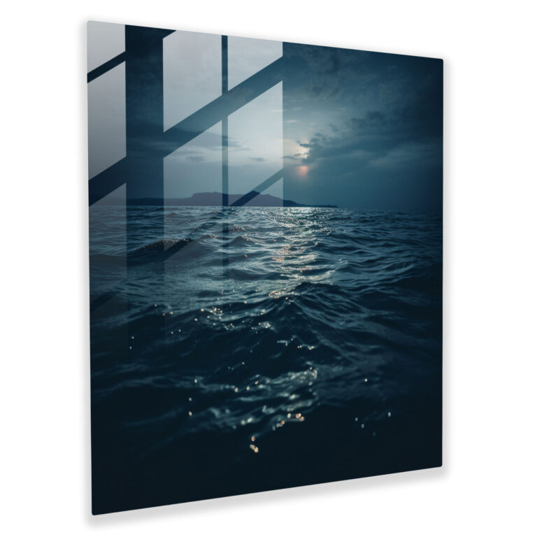 Midnight Tranquility Glass Print - Midnight, Glass Art, Wall Decoration, Midnight