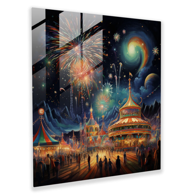 Midnight Whimsical Glass Print - Midnight, Modern Art, Wall Decoration, Glass Wall Art