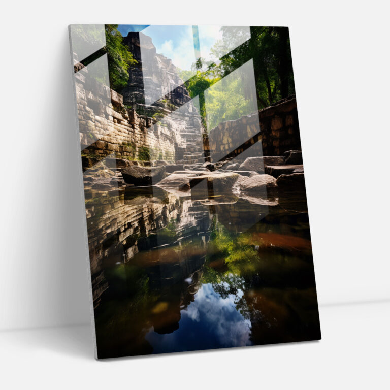 Mayan Ruins Glass Print - Mayan, Mayan Civilization, Mayan Glass Print, Mayan Wall Decoration