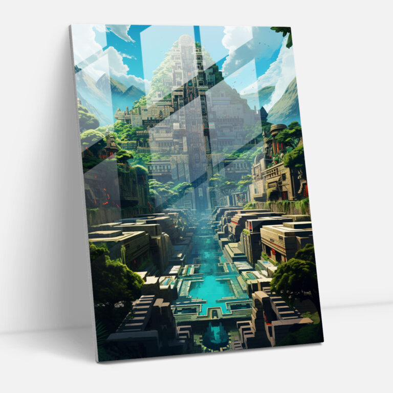 Inca Civilization Digital Glass Print - Mayan, Home Decoration, Glass Art, Inca Civilization