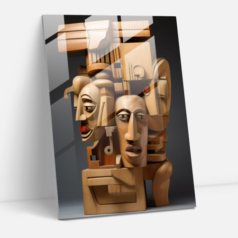 Inca Civilization Cubist Glass Print - Mayan, Glass Art, Modern Art, Home Decoration