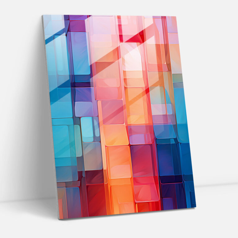 Inca Civilization Glass Print - Colorful Abstract Inca Architecture Wall Decoration - Mayan, Glass Print, Home Decoration, Glass Wall Art