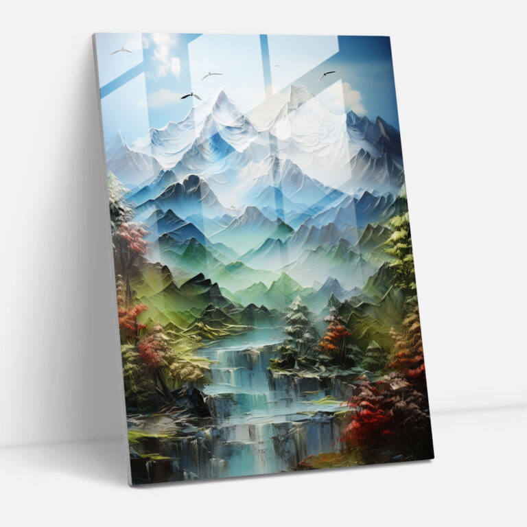 Inca Civilization Glass Wall Art - Serene Mountain Landscape Home Decoration - Mayan, Glass Print, Home Decoration, Glass Art