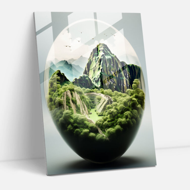 Machu Picchu Glass Print - Mayan, Ancient Citadel, Glass Wall Art, Serene Landscapes