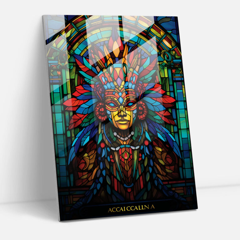 Inca Mythology Stained Glass Print - Mayan, Home Decoration, Stained Glass, Glass Print