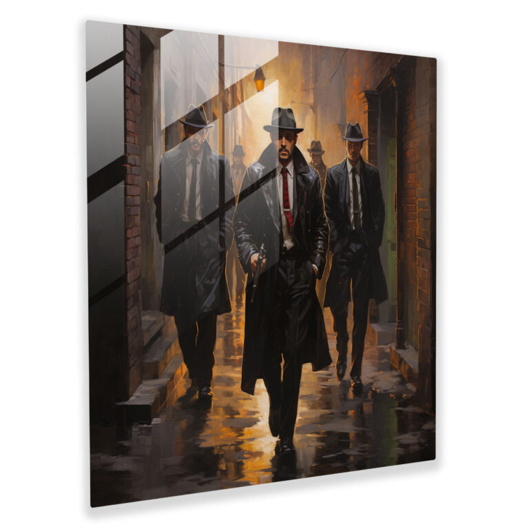 Ethereal Impressions - Gangsters in the Shadows Glass Print