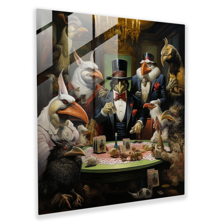 Beyond Reality - Surreal Mafia Casino Glass Print