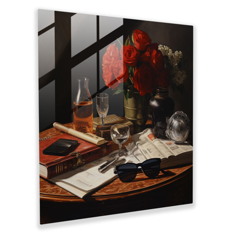 Opulent Reflections Glass Print - Glass Wall Art for Home Decoration and Wall Decor - Realistic Still Life Glass Art