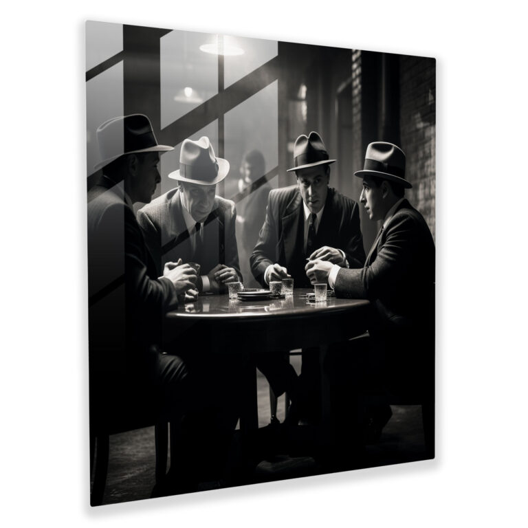 Timeless Glass Print of a Secret Mafia Meeting