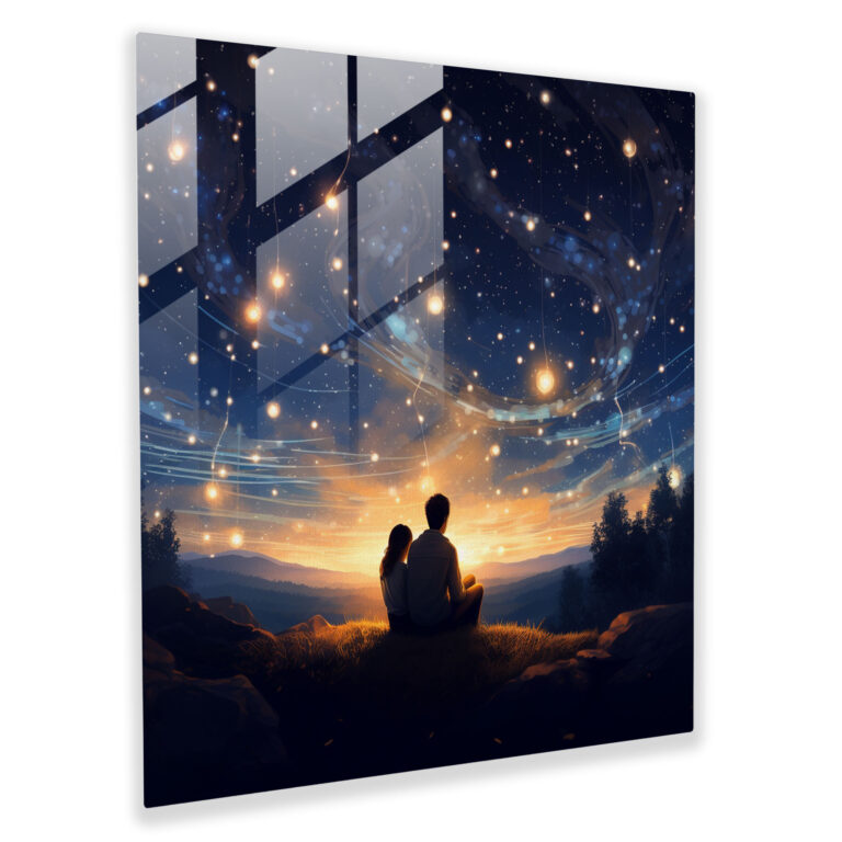 Starry Serenade Glass Print