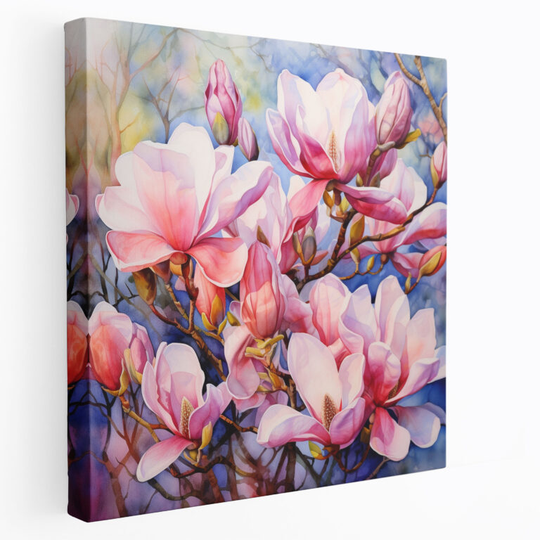 Magnolia Watercolor Canvas Print - Magnolia, Canvas Print, Wall Art, Canvas