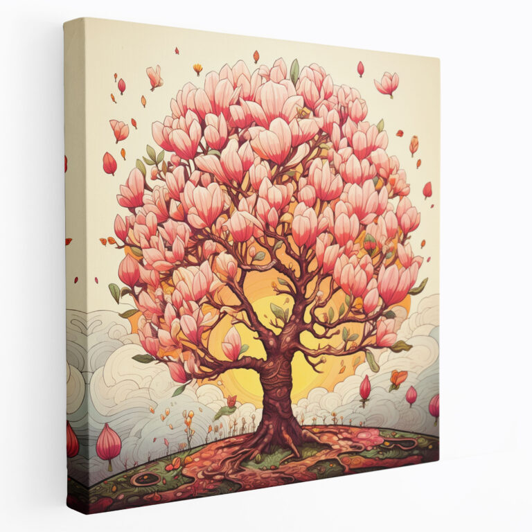 Whimsical Magnolia Canvas Print - Magnolia, Home Decoration, Playful Details, Vibrant Colors