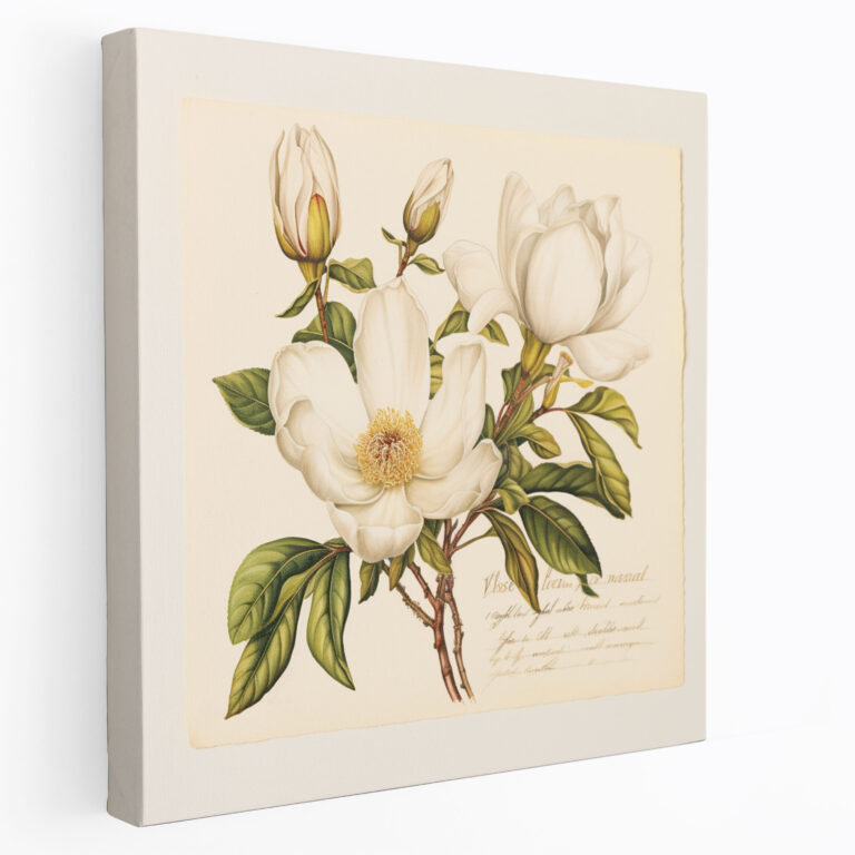 Magnolia Postcard Wall Art - Magnolia, Handwritten Script, Canvas, Vintage-Inspired