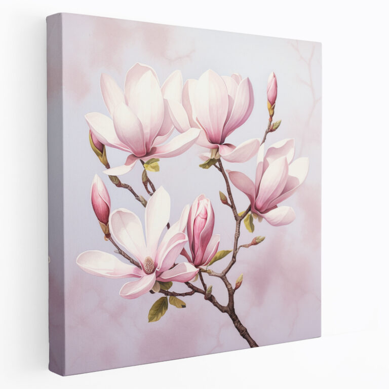 Magnolia Wall Art: Watercolor Illustration - Magnolia, Serene Pastel Background, Canvas, Home Decoration