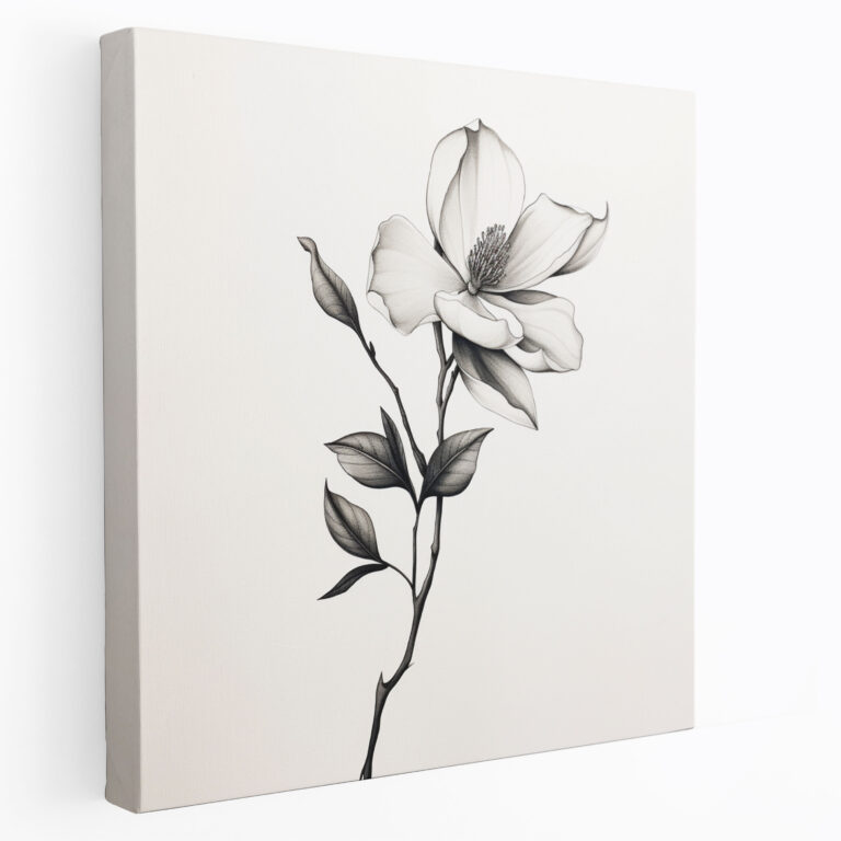 Magnolia Canvas Print: Minimalist Artwork - Magnolia, Wall Decoration, Magnolia, Canvas Print