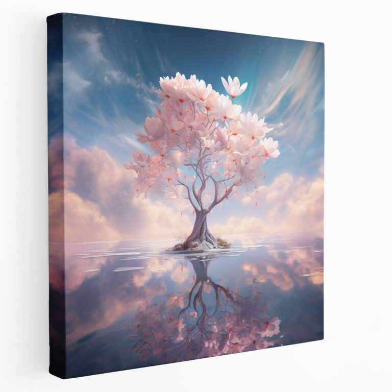 Magnolia Canvas Print: Surreal Artwork - Magnolia, Floating Tree, Surreal Artwork, Canvas Print