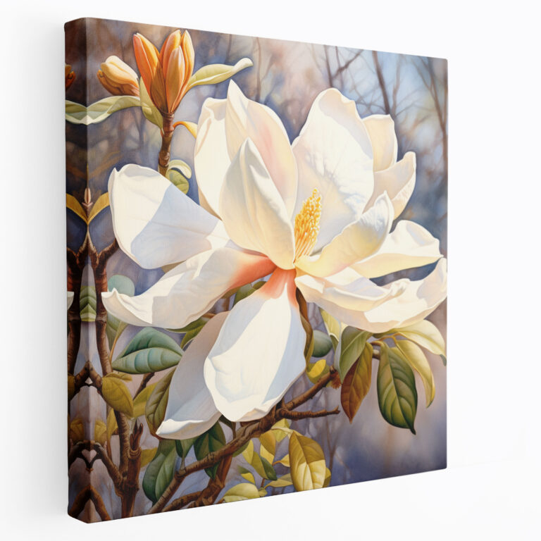 Magnolia Canvas Print - Watercolor Floral Wall Art - Magnolia, Canvas Wall Art, Wall Art, Magnolia