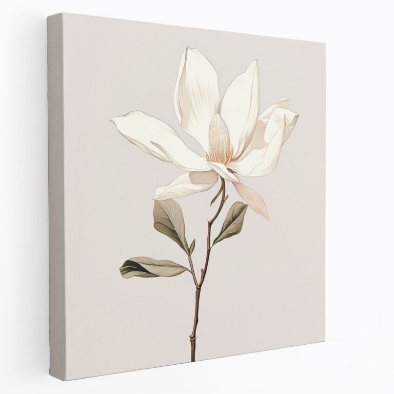 Elegant Magnolia Canvas Print - Minimalistic Wall Art - Magnolia, Magnolia, Wall Decoration, Clean Lines