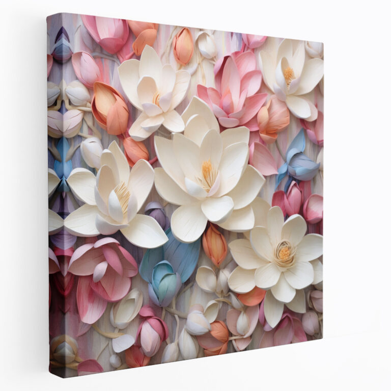 Mixed Media Magnolia Canvas Print - Contemporary Wall Art - Magnolia, Canvas Print, Canvas Wall Art, Mixed Media
