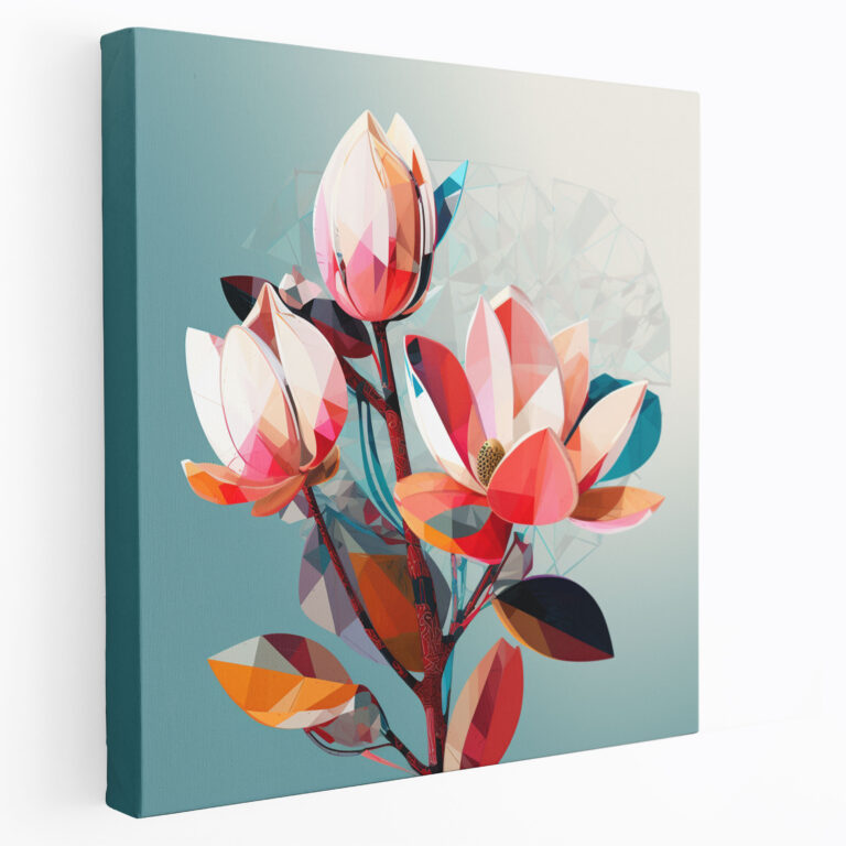 Geometric Magnolia Canvas Print - Contemporary Wall Art - Magnolia, Wall Art, Magnolia, Contemporary