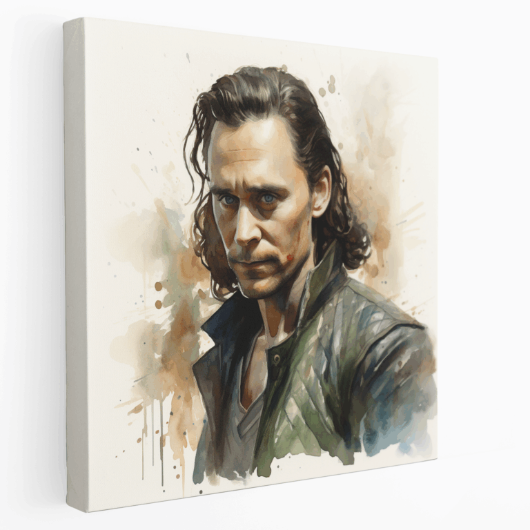 Loki Watercolor Portrait Canvas Print