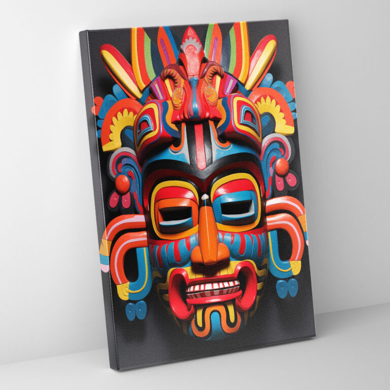 Inca Ceremonial Masks Wall Art - Mayan, Ceremonial Masks, Intricate Designs, Wall Art
