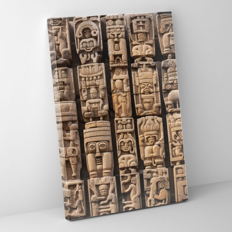 Inca Civilization Wall Art - Stone Carvings Canvas Print - Mayan, Inca Civilization Spirituality, Canvas Wall Art, Canvas