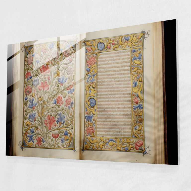 Medieval Floral Glass Print - Medieval, Medieval, Medieval Manuscript Borders, Glass Print