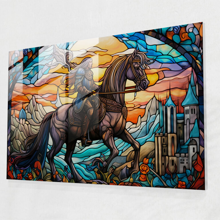 Medieval Glass Print - Knight On Horseback - Medieval, Glass Art, Glass Wall Art, Home Decoration
