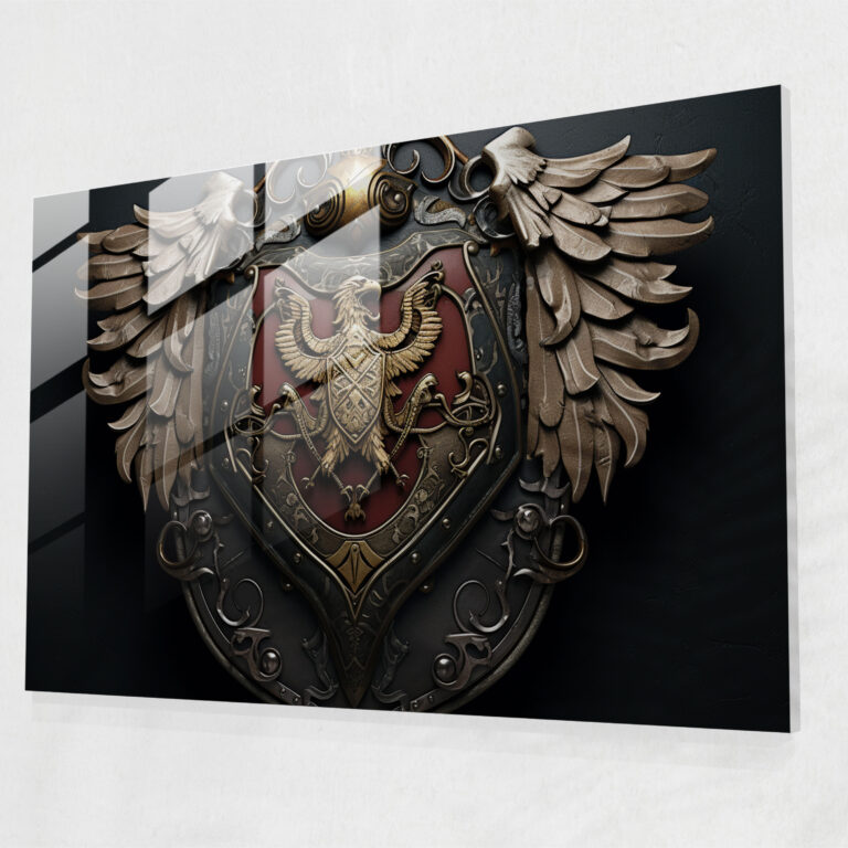 Medieval Glass Print - Heraldic Coat Of Arms - Medieval, Coat Of Arms, Modern Art, Medieval