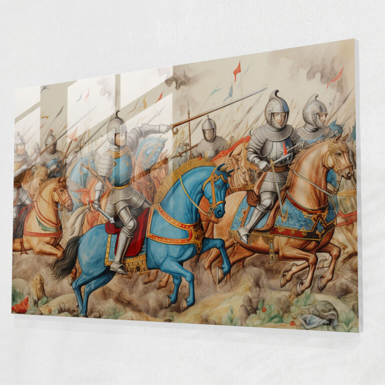 Medieval Knights Glass Wall Art - Medieval, Glass Art, Battle, Medieval Knights