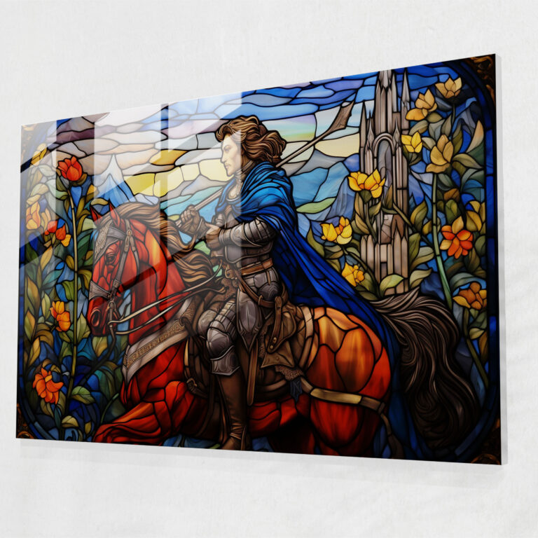 Medieval Knight Glass Print - Medieval, Modern Art, Knight, Wall Decoration