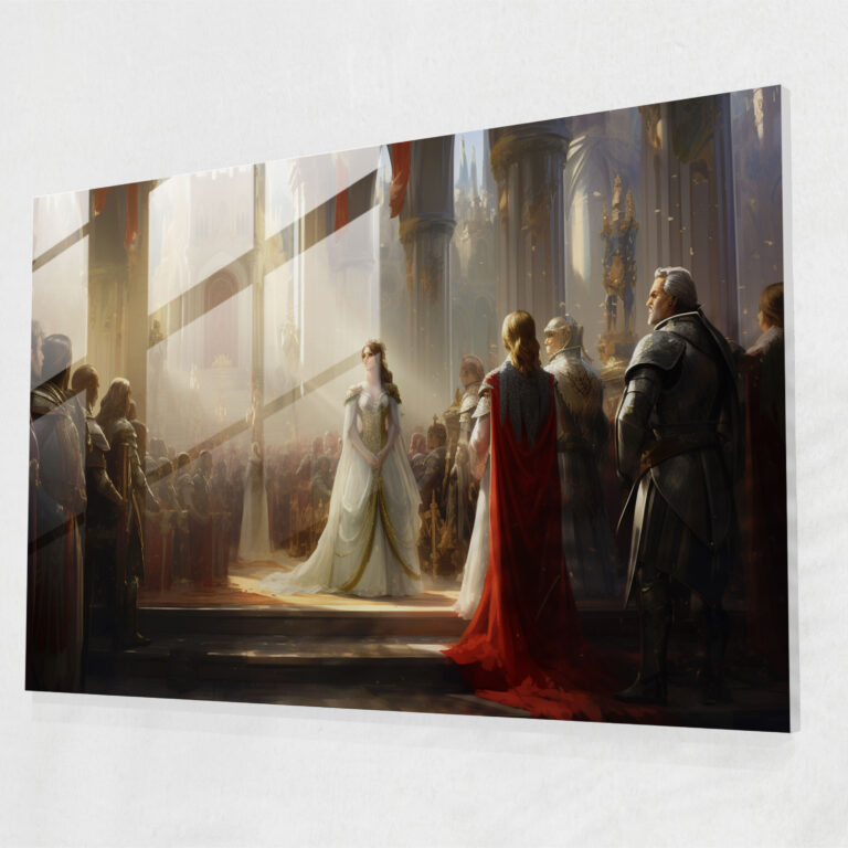 Medieval Royal Court Glass Print - Medieval, Glass Wall Art, Wall Decoration, Modern Art