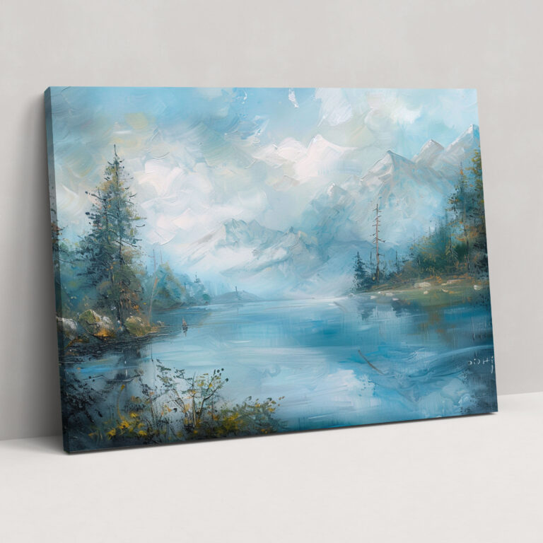 Michelangelo Serene Landscape Painting Wall Decoration - Michelangelo, Canvas, Canvas Wall Art, Wall Decoration