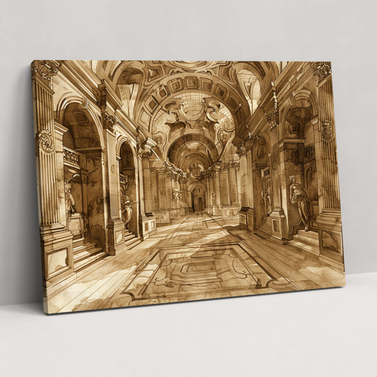 Michelangelo Architectural Drawing Canvas Print - Michelangelo, Wall Art, Canvas Print, Canvas Wall Art