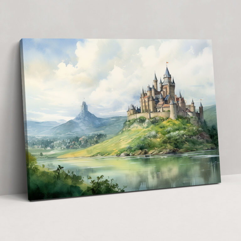 Medieval Castle Canvas Print - Medieval, Canvas Wall Art, Medieval, Village