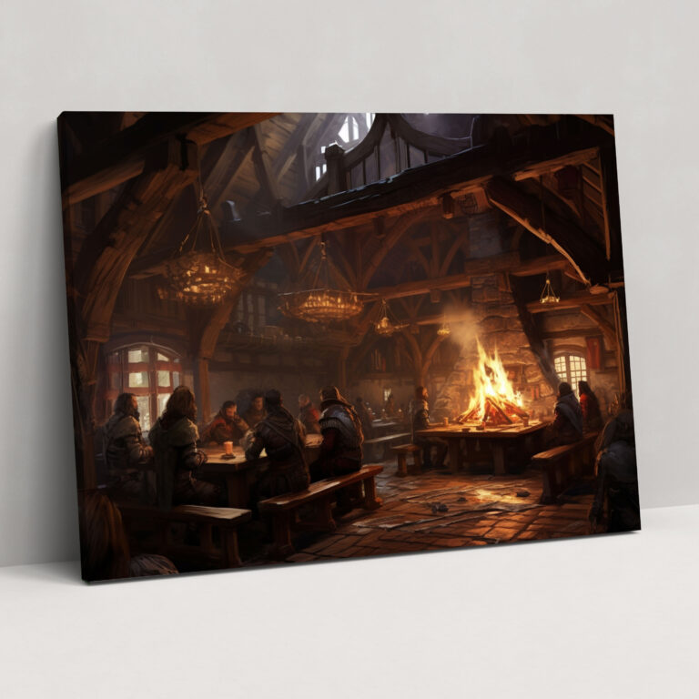 Medieval Tavern Canvas Print - Medieval, Home Decoration, Canvas Wall Art, Wall Art