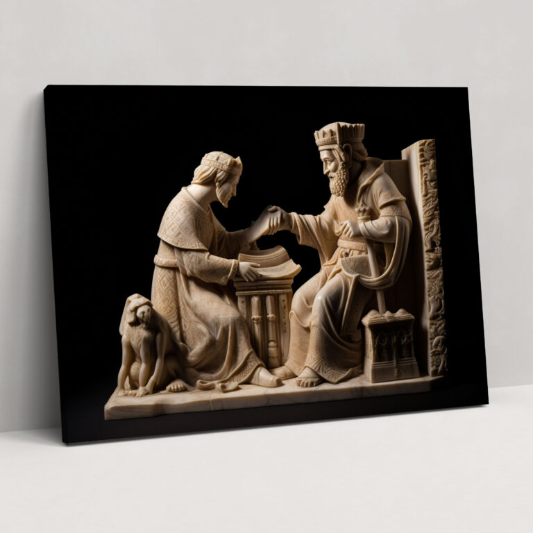 Medieval Knight Stone Carving Canvas Print - Medieval, Medieval, Canvas, Wall Art