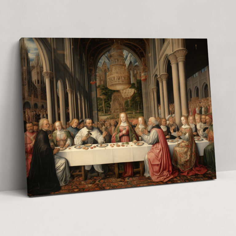 Royal Feast Tapestry-Like Wall Art - Medieval, Elegance, Canvas, Lavishness