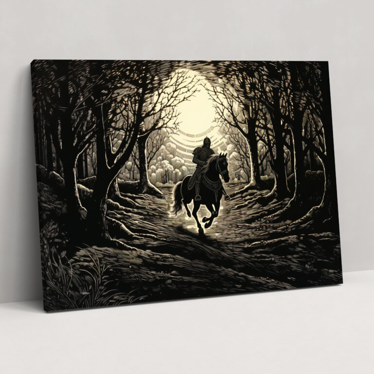 Medieval Knight Woodcut Wall Art - Medieval, Canvas, Medieval, Knight