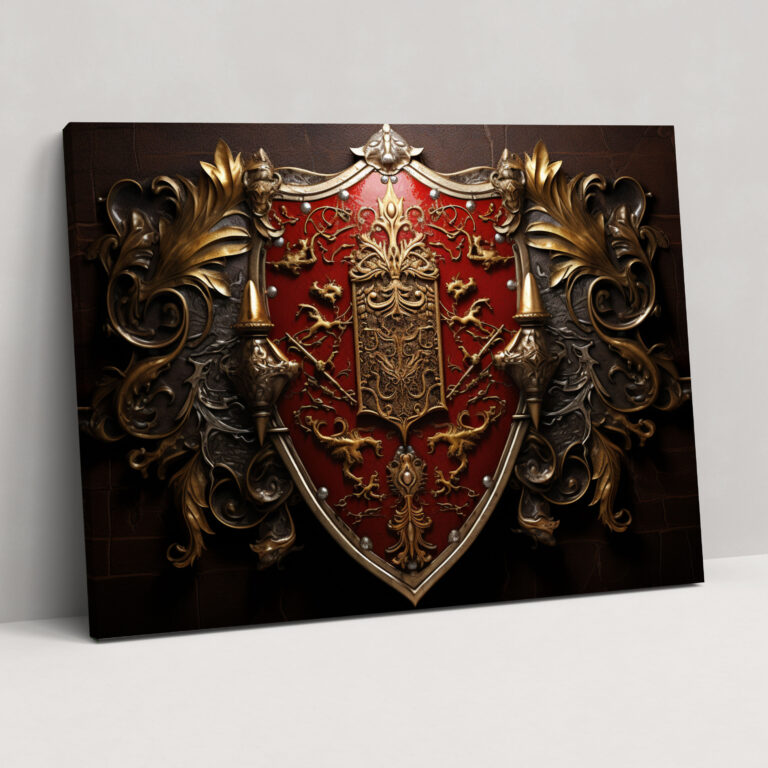 Medieval Heraldic Crest Wall Art - Medieval, Medieval, Wall Decoration, Symbols