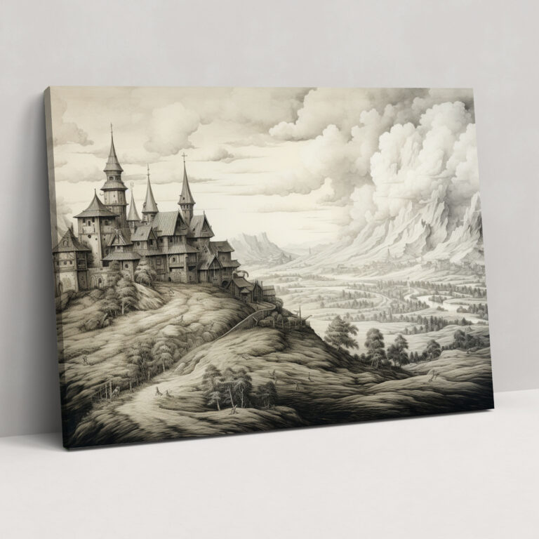 Medieval Village Wall Art - Medieval, Home Decoration, Wall Decoration, Wall Art