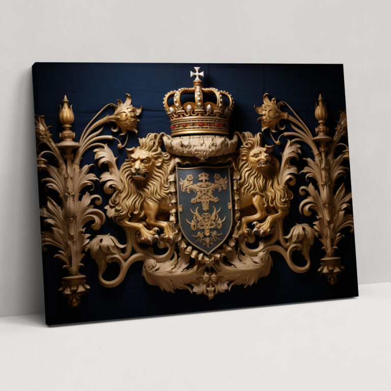 Medieval Heraldic Crest Canvas Print - Medieval, Fleur-De-Lis, Medieval, Heraldic Crest